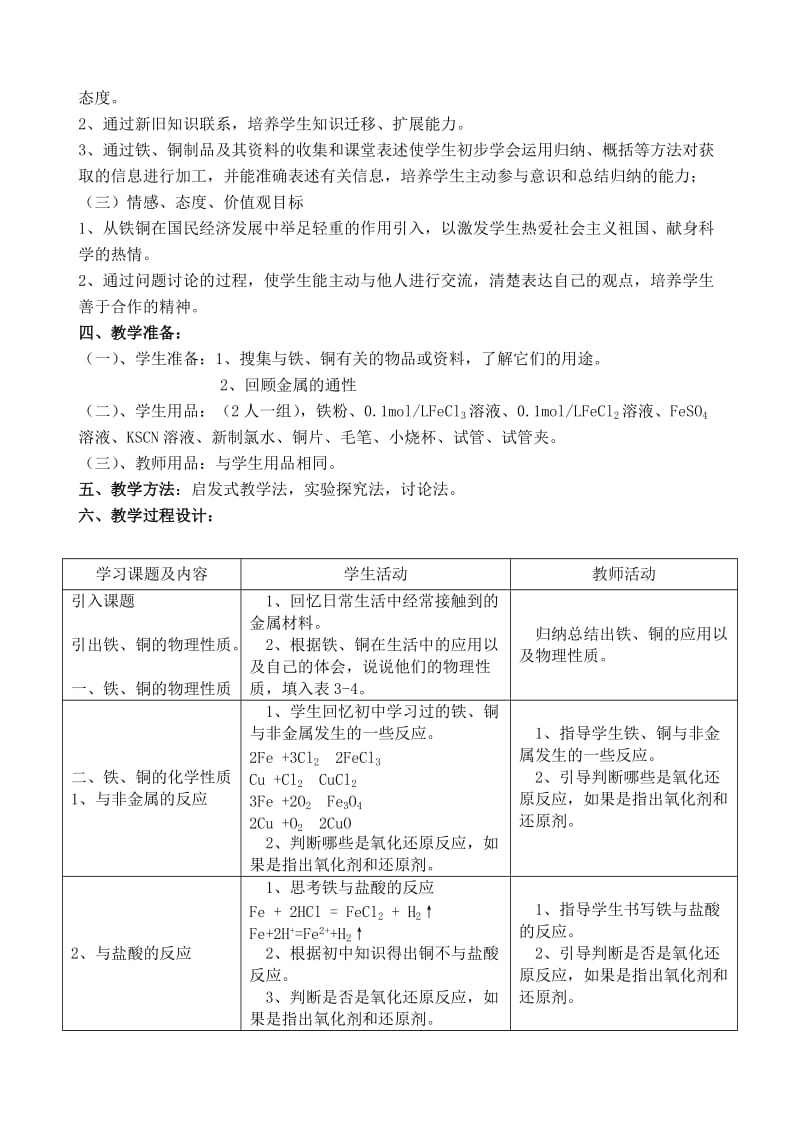 2019-2020年高中化学《铁 铜及其化合物的应用》教案13 苏教版必修1.doc_第2页