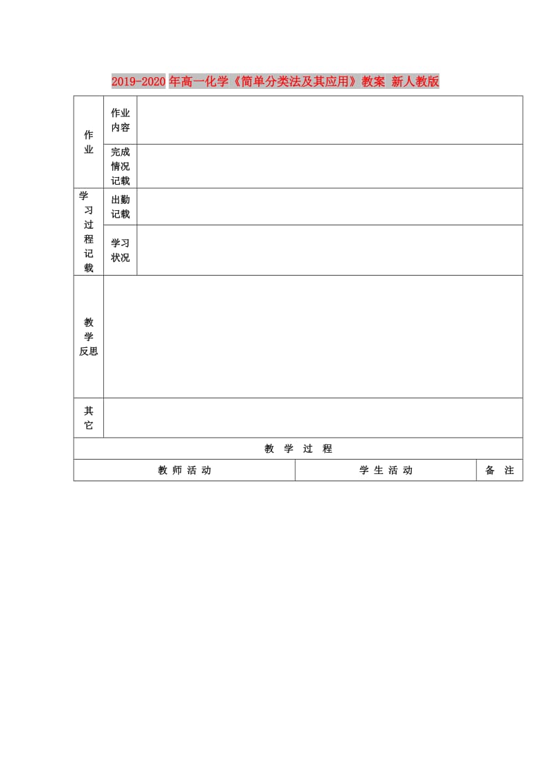 2019-2020年高一化学《简单分类法及其应用》教案 新人教版.doc_第1页