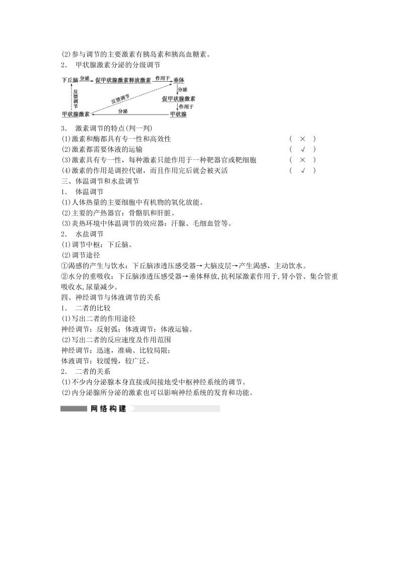 2019-2020年高三生物一轮复习 8.28通过激素的调节 神经调节与激素调节的关系教学案 新人教版.doc_第2页