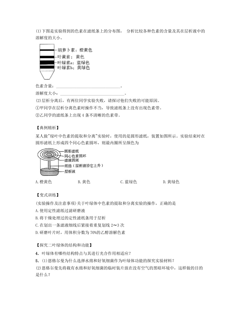 2019-2020年高中生物 课时20 捕获光能的色素和结构导学案 新人教版必修1.doc_第3页