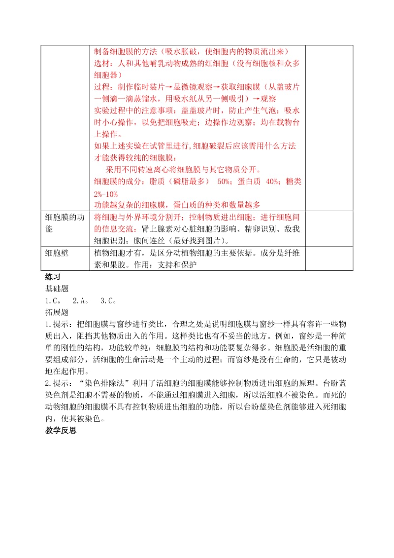 2019-2020年高中生物 3.1细胞膜——系统的边界教案（2）新人教版必修1.doc_第2页