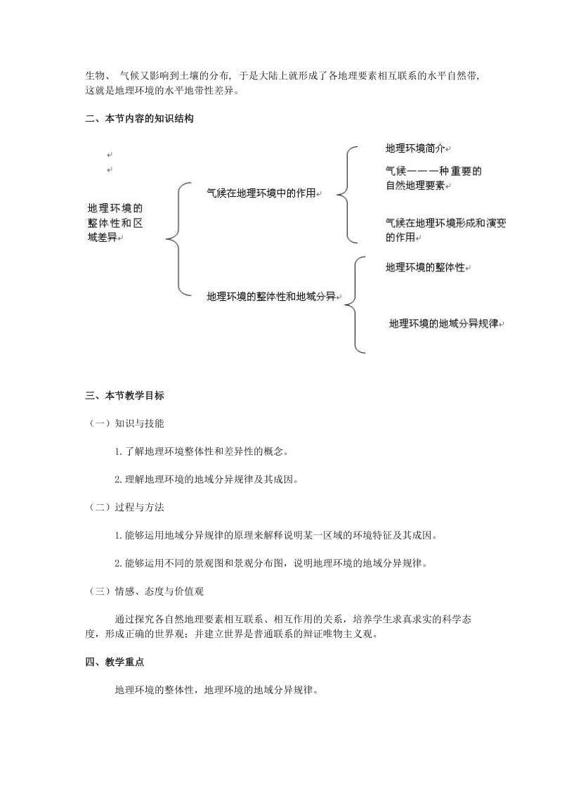 2019-2020年高中地理《地理环境的整体性和地域分异》教案（4） 中图版必修1.doc_第2页