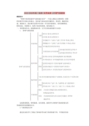 2019-2020年高一地理 世界地理 4中國氣候教案.doc