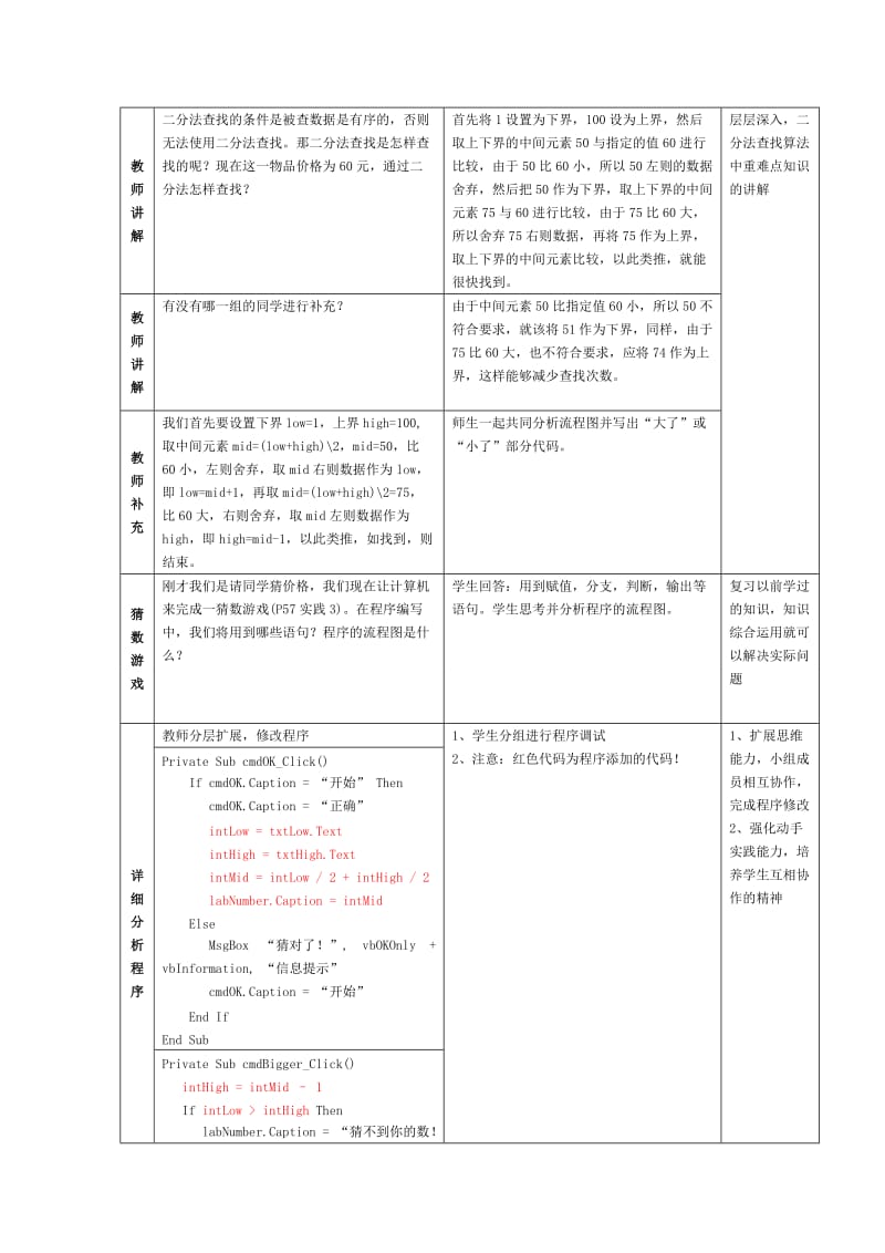 2019-2020年高中信息技术 二分法查找教学设计 教科版选修1.doc_第3页