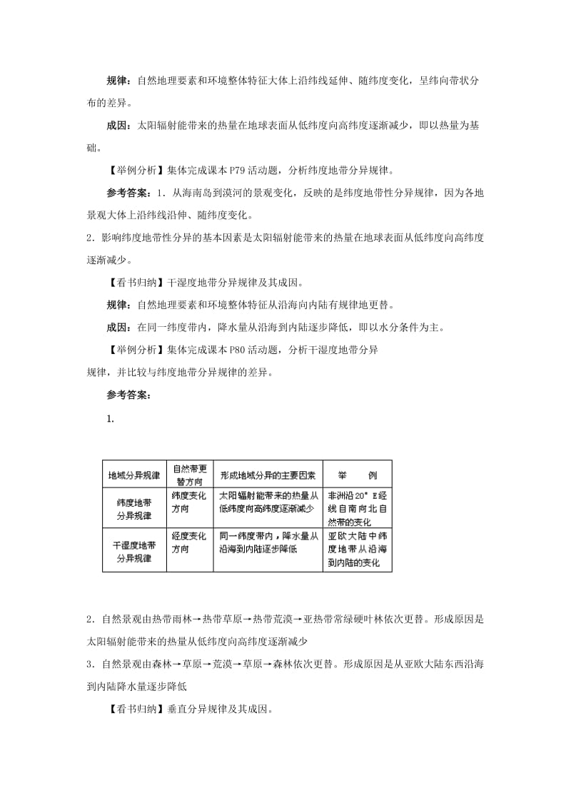 2019-2020年高中地理《自然地理环境的差异性》教案8 新人教版必修1.doc_第3页