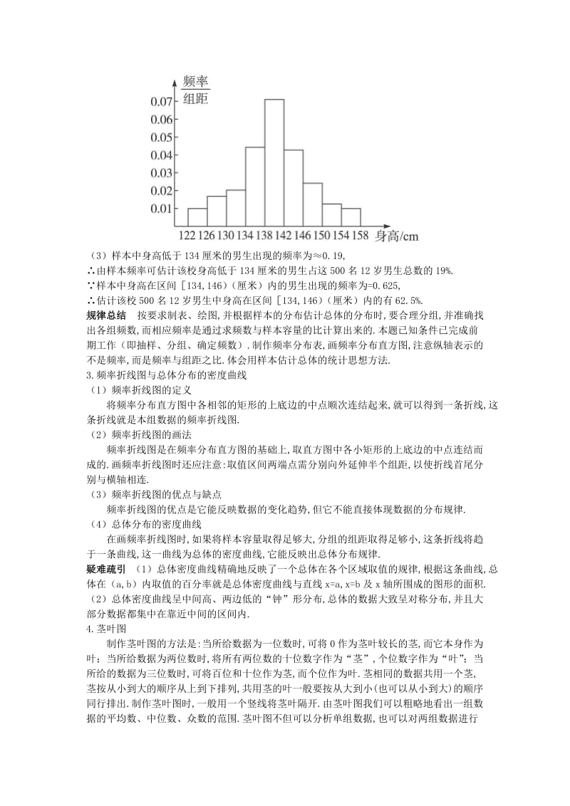 2019-2020年高中数学第2章统计2.2总体分布的估计互动课堂学案苏教版必修3.doc_第3页