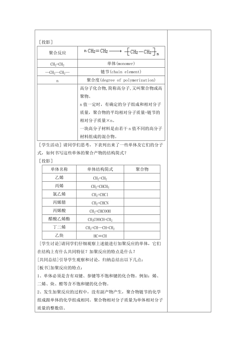 2019-2020年高中化学 《合成高分子化合物的基本方法》教案1 新人教选修5.doc_第3页