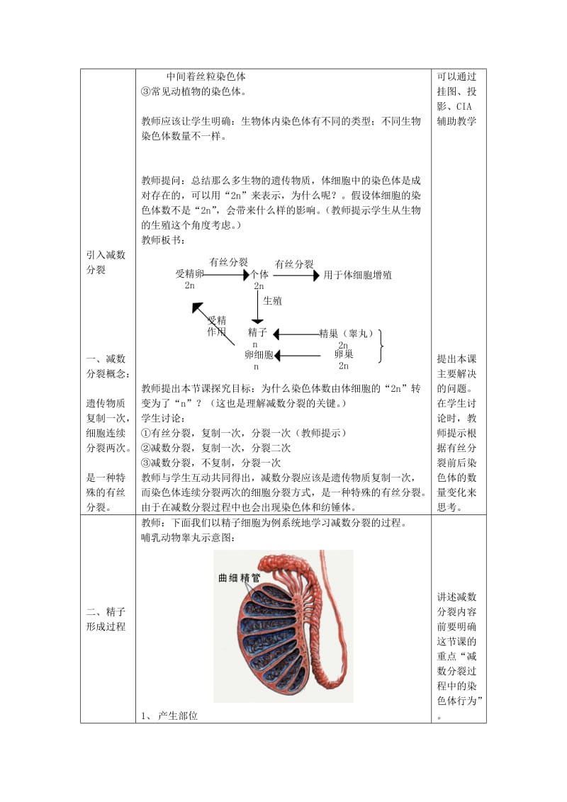 2019-2020年高中生物《减数分裂中的染色体行为》教案3 浙科版必修2.doc_第3页