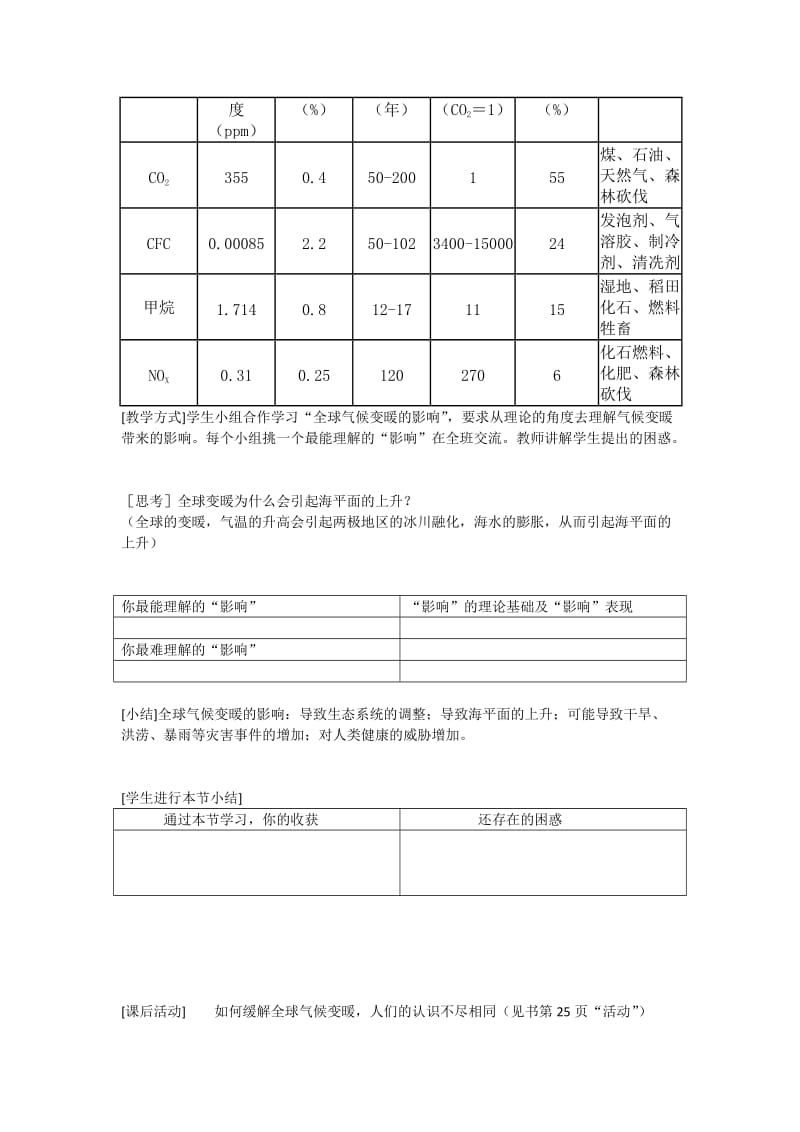 2019-2020年高中地理 4.3《全球气候变化及其对人类的影响》教案（2） 鲁教版必修1.doc_第3页