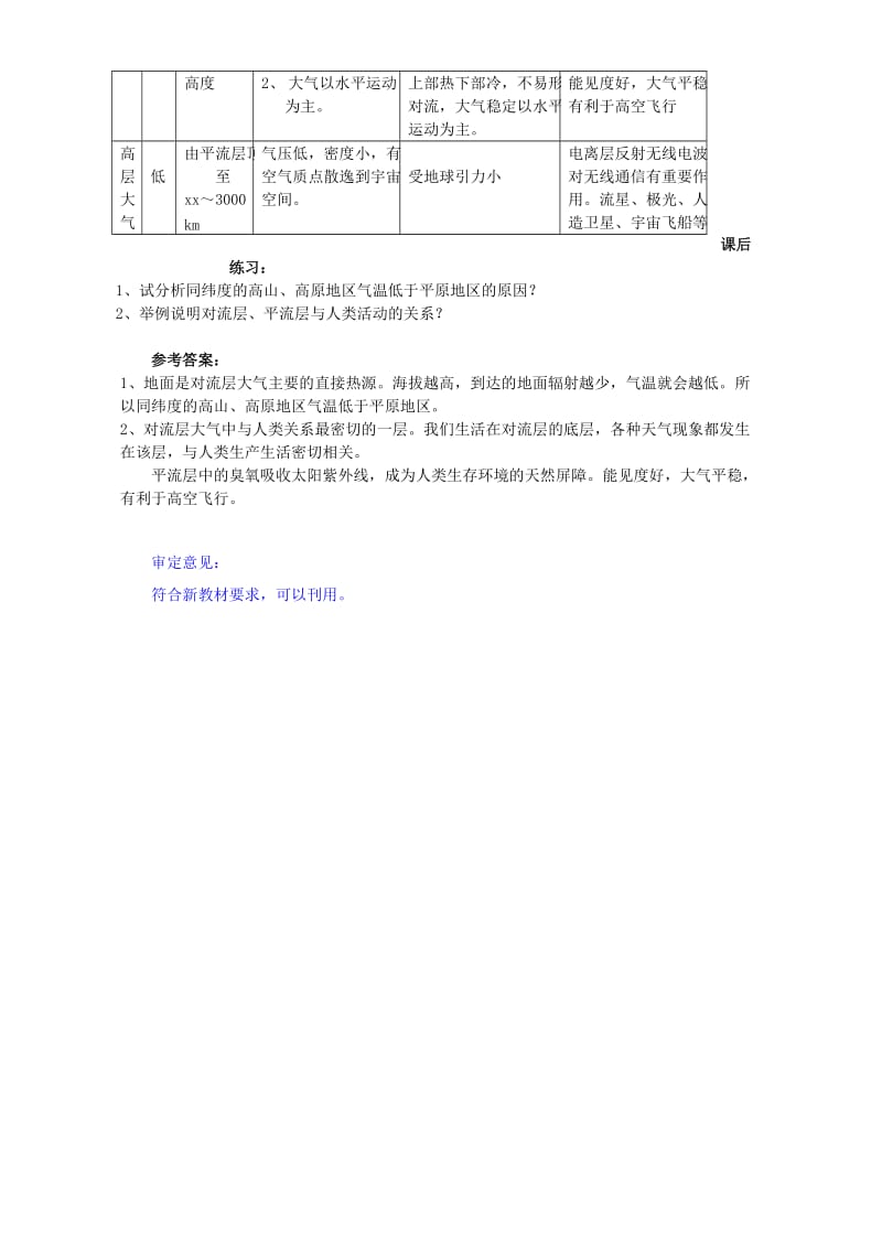 2019-2020年高一地理大气的组成和垂直分布1.doc_第2页