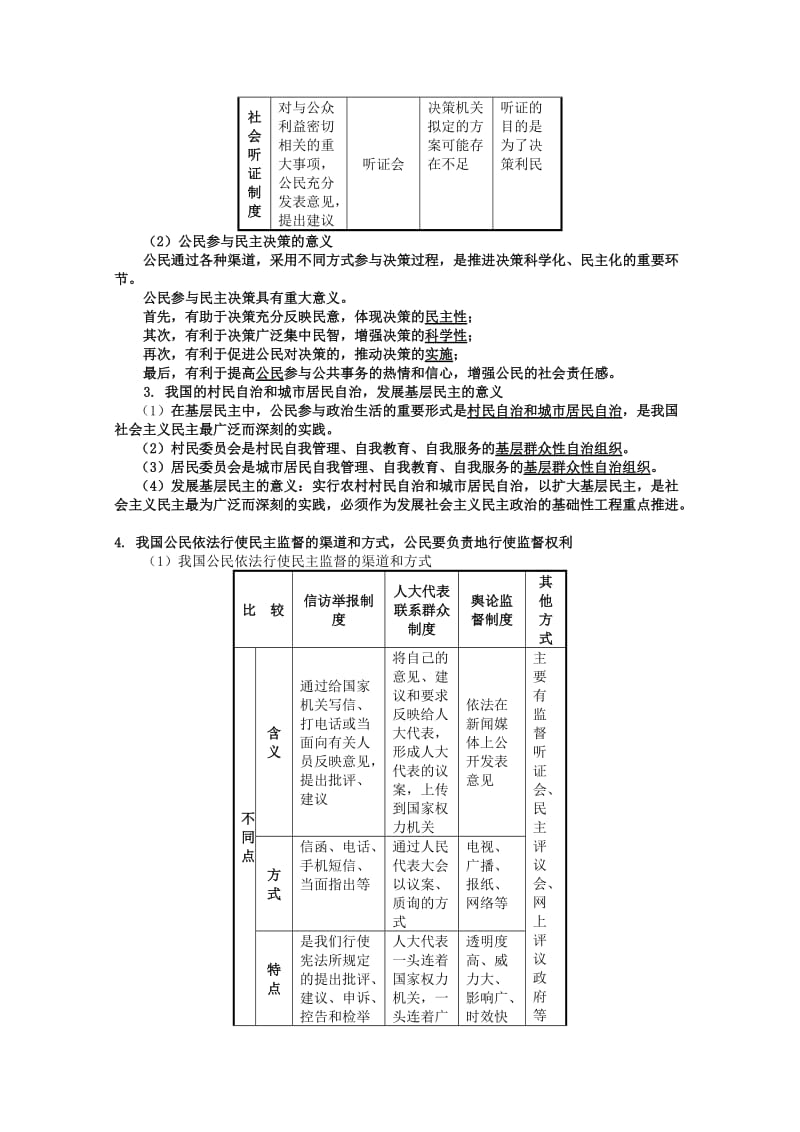 2019-2020年高三政治一轮复习讲义 第二课 我国公民的政治参与 新人教必修2.doc_第3页