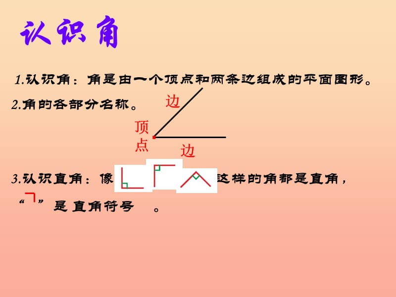 2019秋二年级数学上册第三单元角的初步认识复习课课件青岛版.ppt_第2页