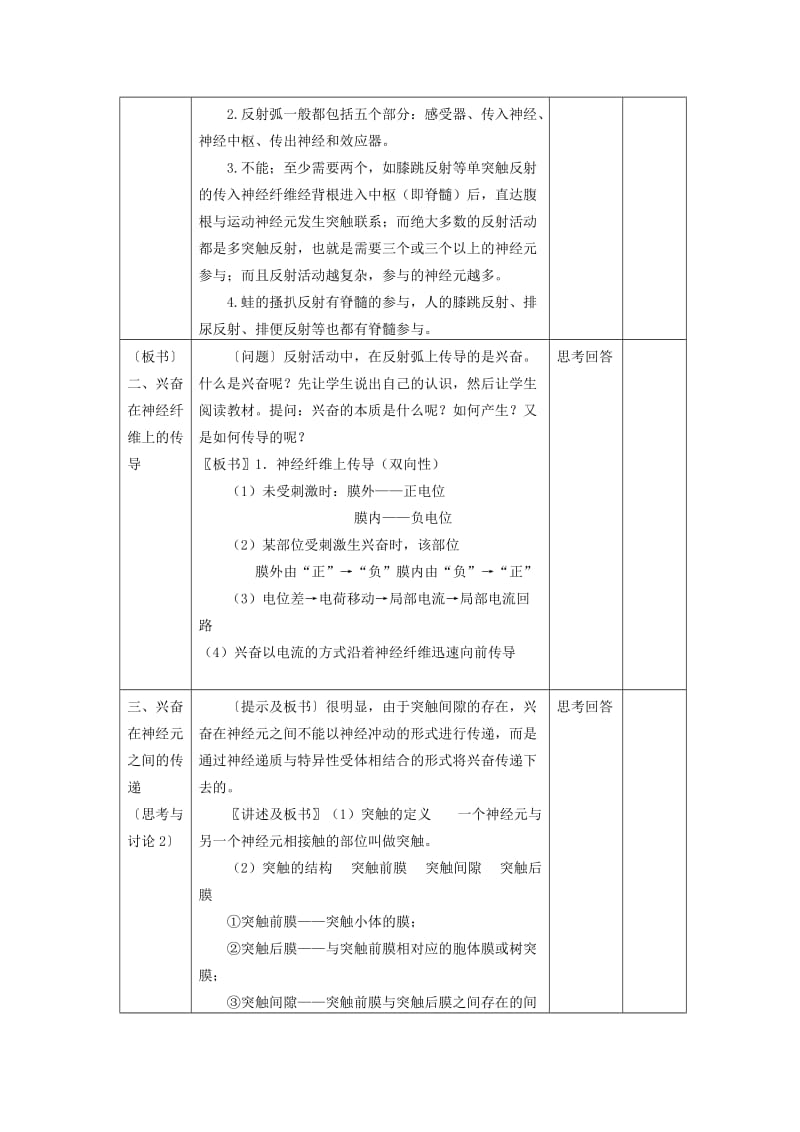 2019-2020年高中生物 2.1《通过神经系统的调节》教案 新人教版必修3.doc_第2页