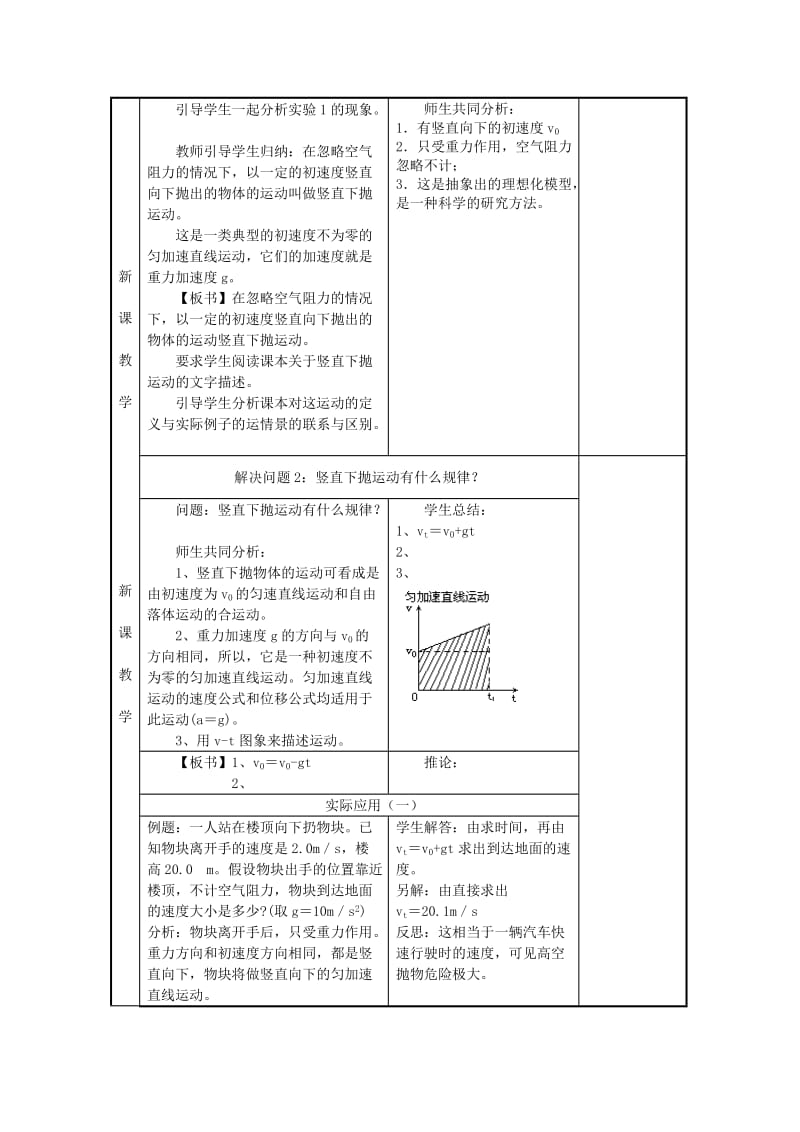 2019-2020年高中物理《竖直方向上的抛体运动》教案1 鲁科版必修2.doc_第3页