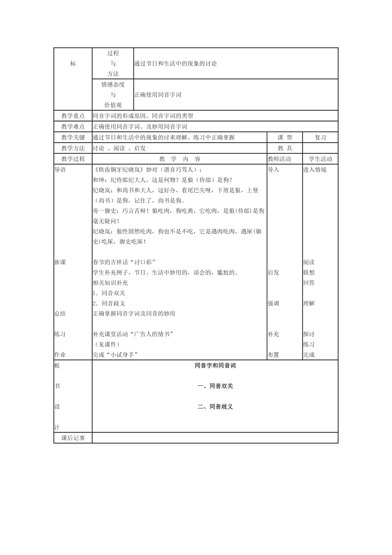 2019-2020年高中语文《耳听为虚-同音字和同音词》教案 人教版选修《语言文字应用》.doc_第2页