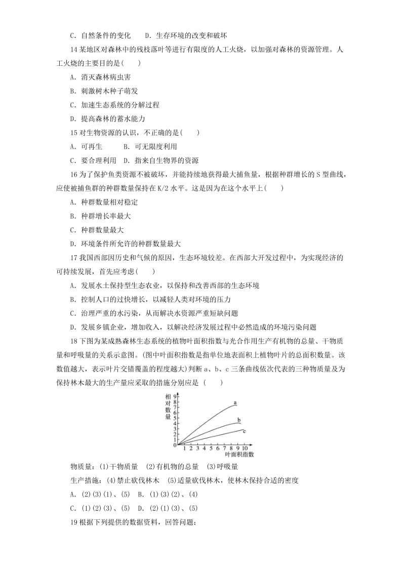 2019-2020年高中生物 第四章 生物科学与环境 第三节 合理使用生物资源自我小测 浙科版选修2.doc_第3页