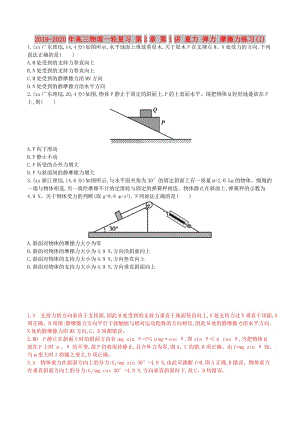 2019-2020年高三物理一輪復(fù)習(xí) 第2章 第1講 重力 彈力 摩擦力練習(xí)(I).doc