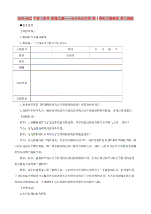 2019-2020年高一生物 能量之源——光與光合作用 第3課時示范教案 新人教版.doc