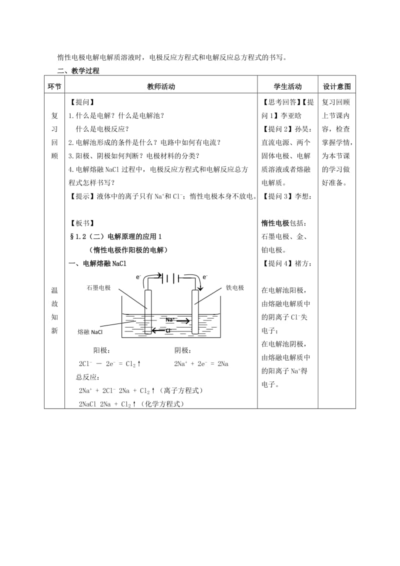 2019-2020年高二化学《电能转化为化学能 电解》教案.doc_第2页