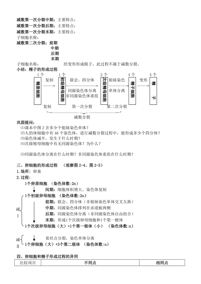 2019-2020年高中生物 《减数分裂和受精作用》教案3 新人教版必修2.doc_第2页