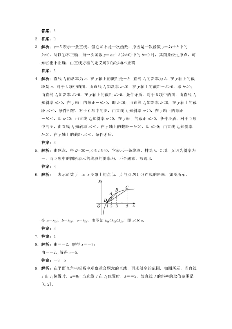 2019-2020年高中数学 2.2 直线的方程 2.2.1 直线方程的概念与直线的斜率自我小测 新人教B版必修2.doc_第3页