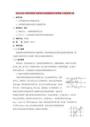 2019-2020年高中物理 電勢(shì)差與電場(chǎng)強(qiáng)度的關(guān)系教案 人教版第二冊(cè).doc