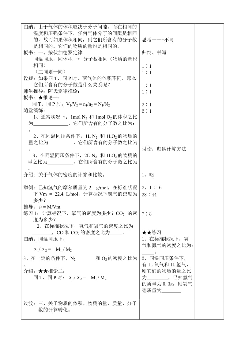 2019-2020年高中化学 物质的聚集状态(2)教案 苏教版必修1.doc_第2页