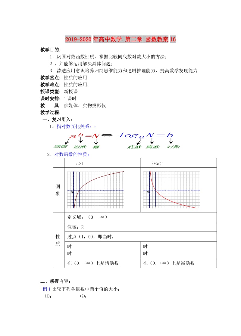 2019-2020年高中数学 第二章 函数教案16.doc_第1页