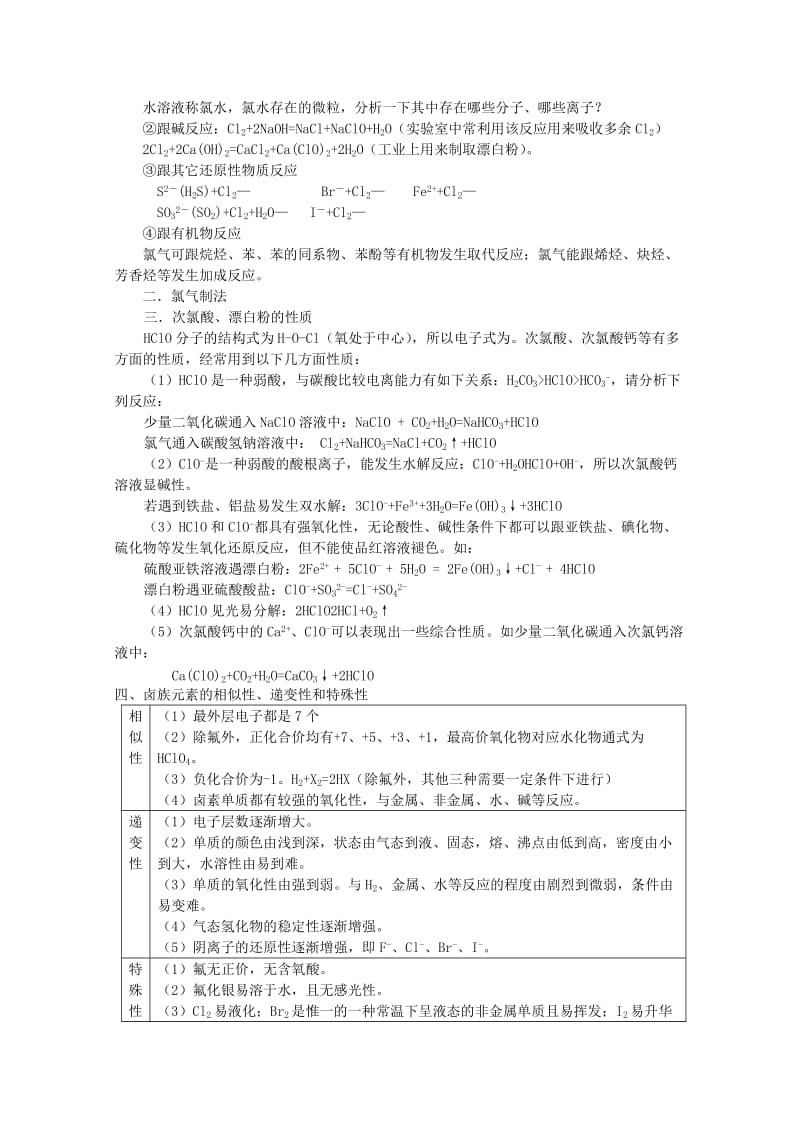 2019-2020年高一化学《卤素》复习教案.doc_第2页