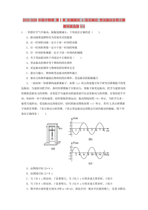 2019-2020年高中物理 第1章 機械振動 4 阻尼振動 受迫振動自我小測 教科版選修3-4.doc