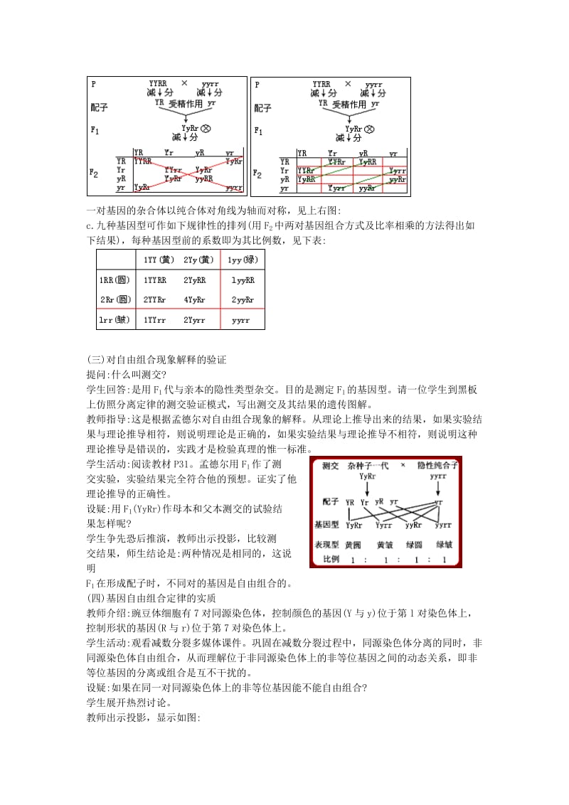 2019-2020年高中生物《基因的自由组合定律》教案1 苏教版必修2.doc_第3页