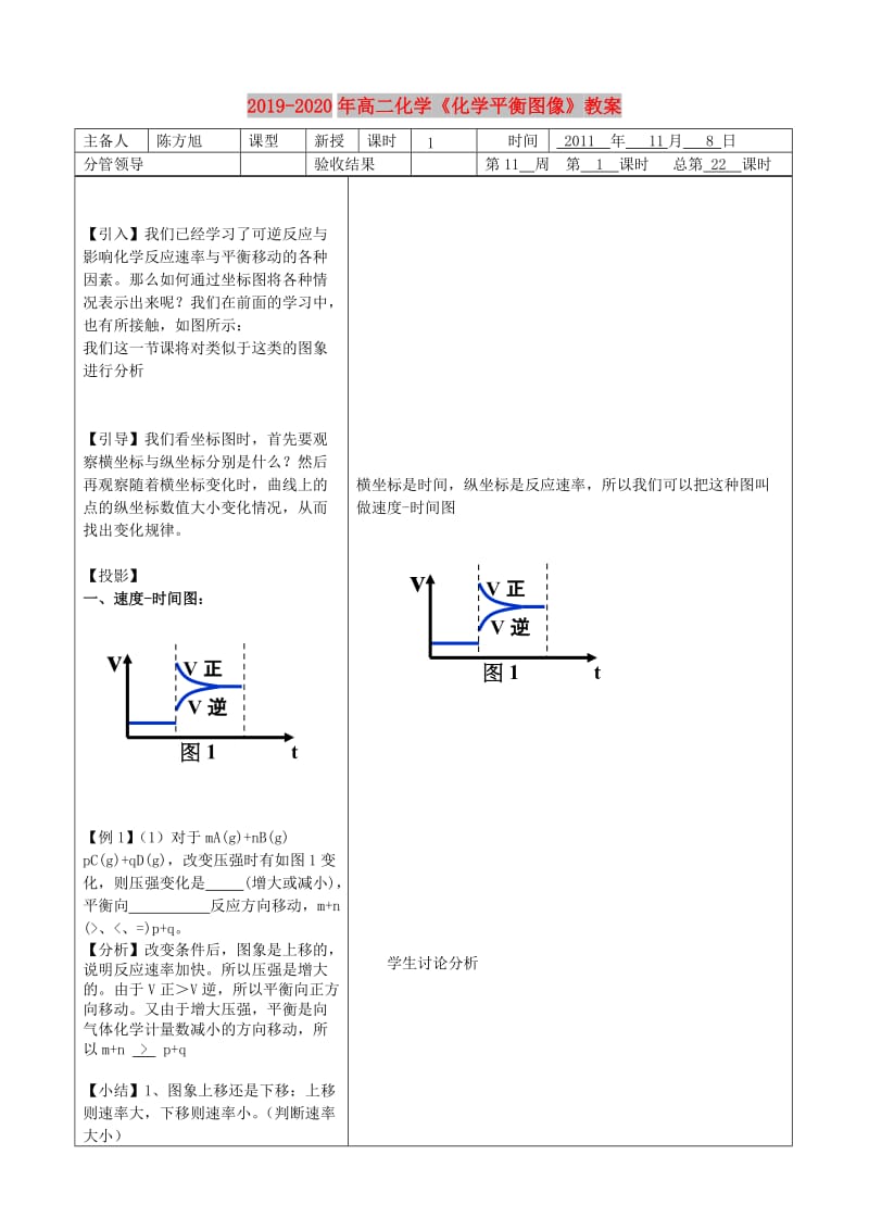 2019-2020年高二化学《化学平衡图像》教案.doc_第1页