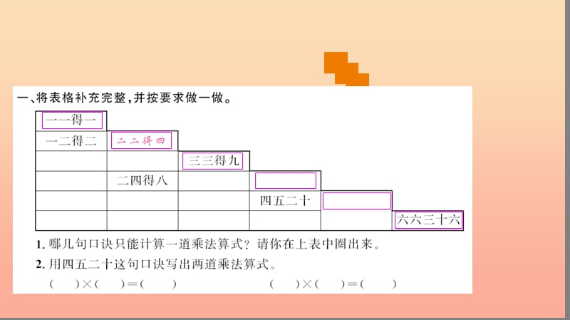 二年级数学上册 4 表内乘法（一）第12课时 整理和复习习题课件 新人教版.ppt_第3页