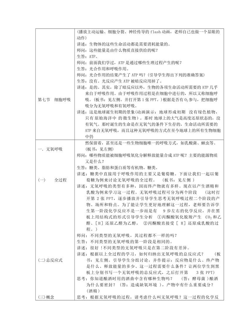 2019-2020年高中生物《细胞呼吸》教案5 沪科版第一册.doc_第2页