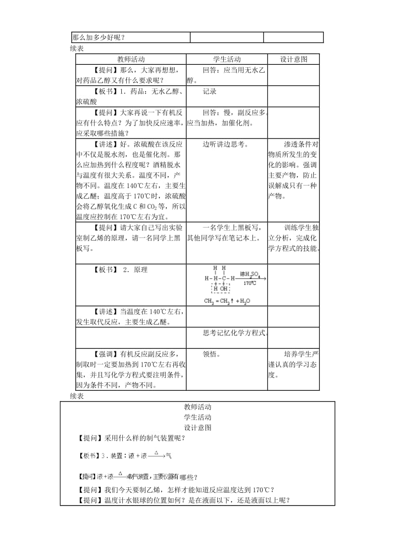 2019-2020年高二化学乙烯备课资料 人教版.doc_第3页