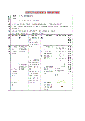 2019-2020年高一體育 第12課 技巧教案.doc