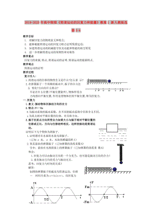 2019-2020年高中物理《簡諧運(yùn)動(dòng)的回復(fù)力和能量》教案1 新人教版選修3-4.doc