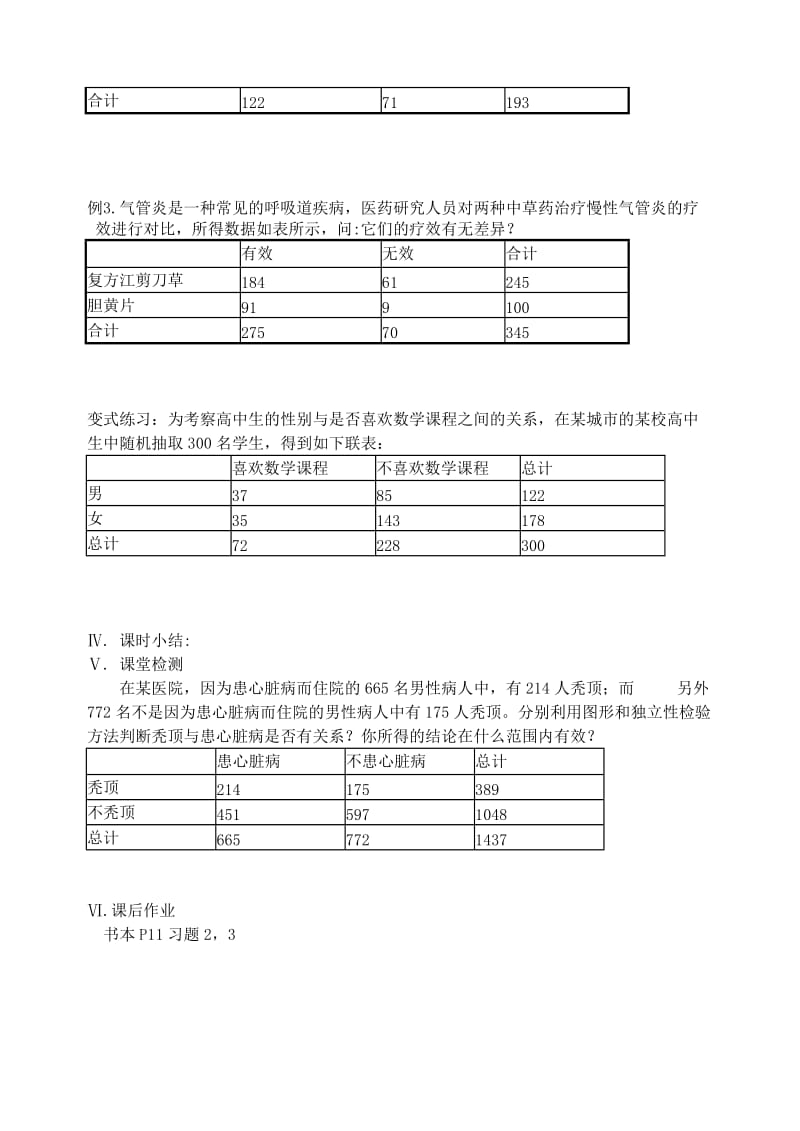 2019-2020年高中数学第一章统计案例第1课时独立性检验(I)教学案苏教版选修1-2.doc_第2页