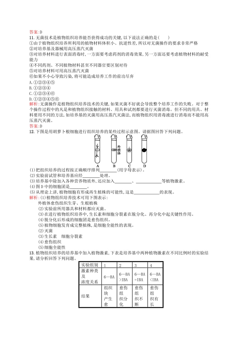 2019-2020年高中生物 1.3 植物组织培养技术课后作业（含解析）苏教版选修1.doc_第3页