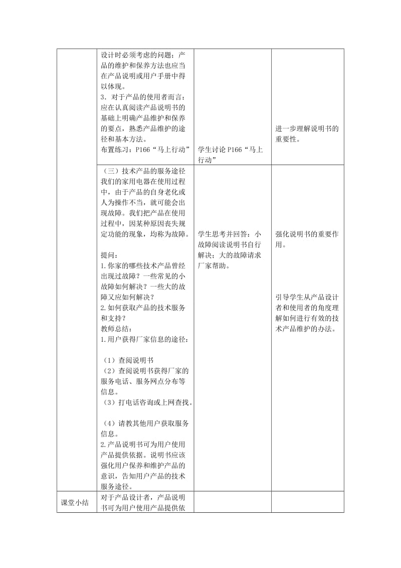 2019-2020年高三通用技术《技术与设计》8.2技术产品的使用、维护和保养教学设计.doc_第3页