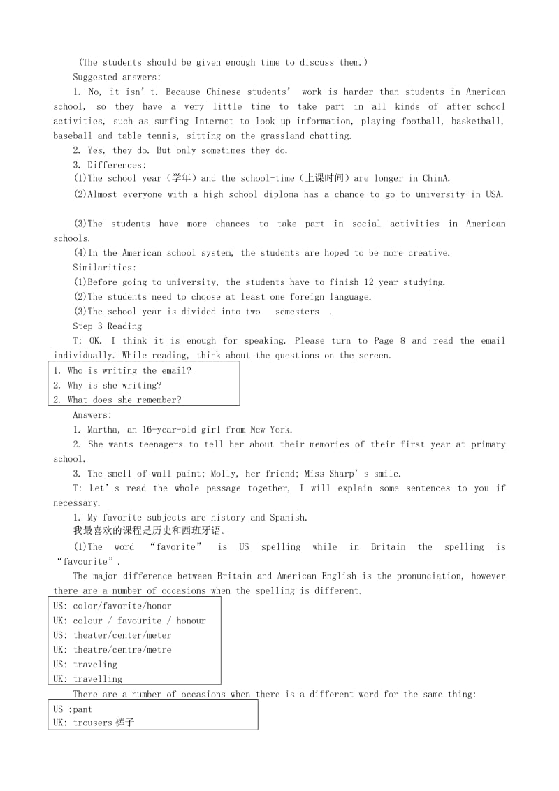 2019-2020年高中英语 Module 1 6th period优秀教案 外研版必修1.doc_第2页