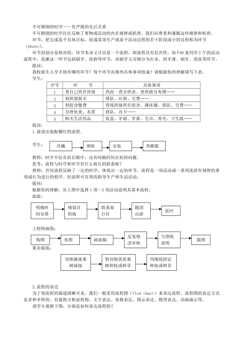 2019-2020年高中通用技术 生活和生产中的流程3教案 苏教版必修2.doc_第3页