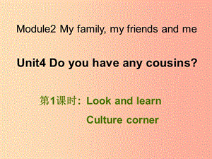 四年級(jí)英語(yǔ)上冊(cè) Unit 4 do you have any cousins（第1課時(shí)）課件 牛津上海版.ppt