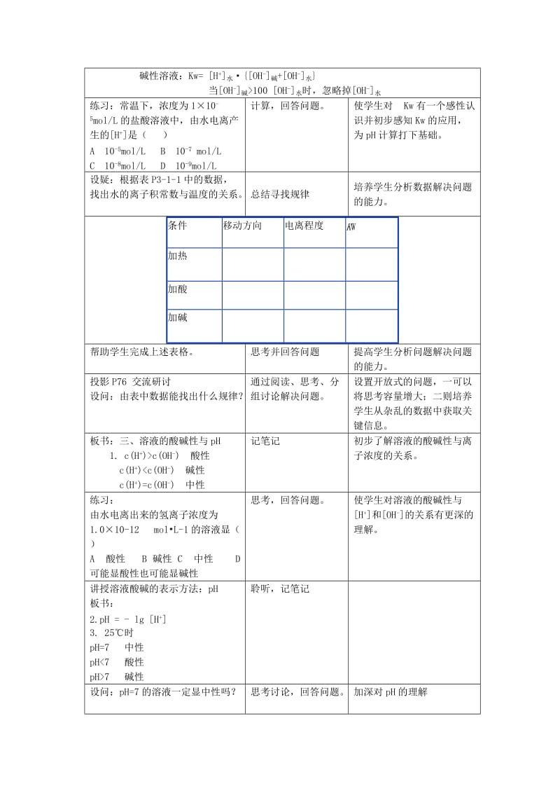 2019-2020年高中化学 第3章 物质在水溶液中的行为 第1节 水溶液教案（2） 鲁科版选修4.doc_第3页