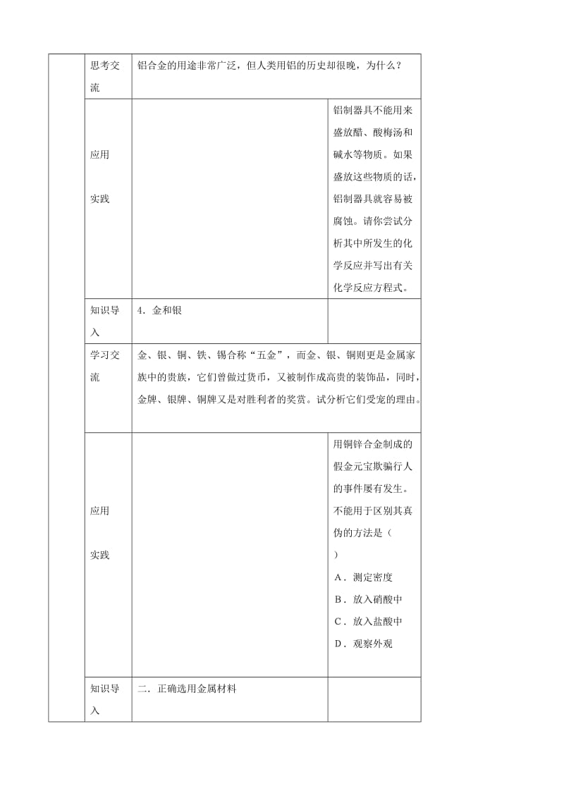 2019-2020年高中化学《用途广泛的金属材料》教案11 新人教版必修1.doc_第3页