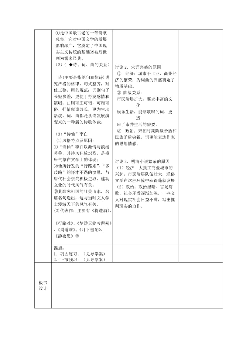 2019-2020年高二历史《古代文学》教案.doc_第2页