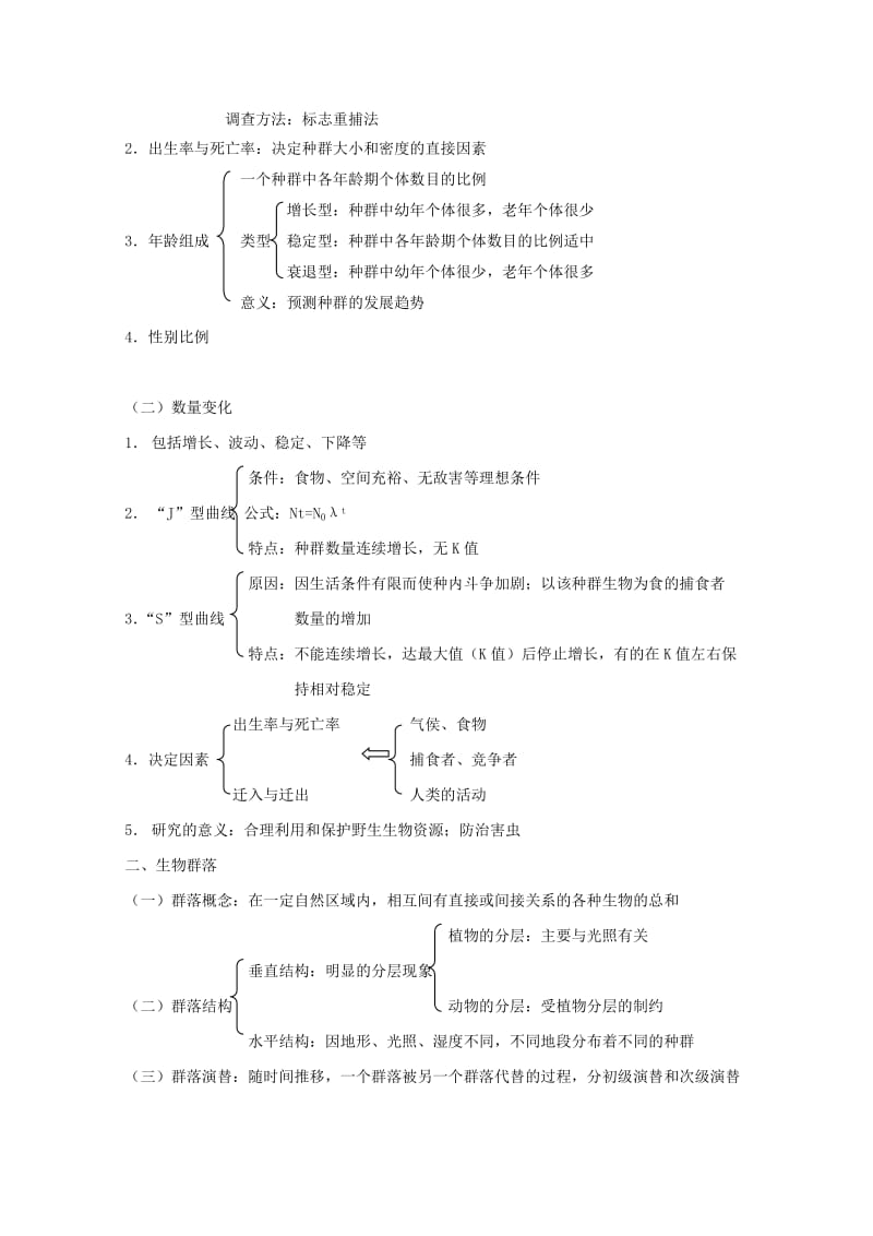 2019-2020年高三生物第一轮复习 8、生物与环境2、种群和生物群落教案 新人教版.doc_第2页