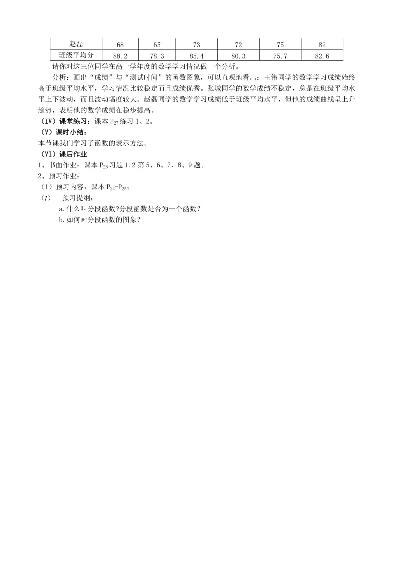 2019-2020年高中数学函数的表示方法教案(第一课时)新课标人教版必修1(A).doc_第2页