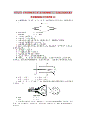 2019-2020年高中物理 第三章 原子世界探秘 3.1 電子的發(fā)現(xiàn)及其重大意義課后訓(xùn)練 滬科版選修3-5.doc