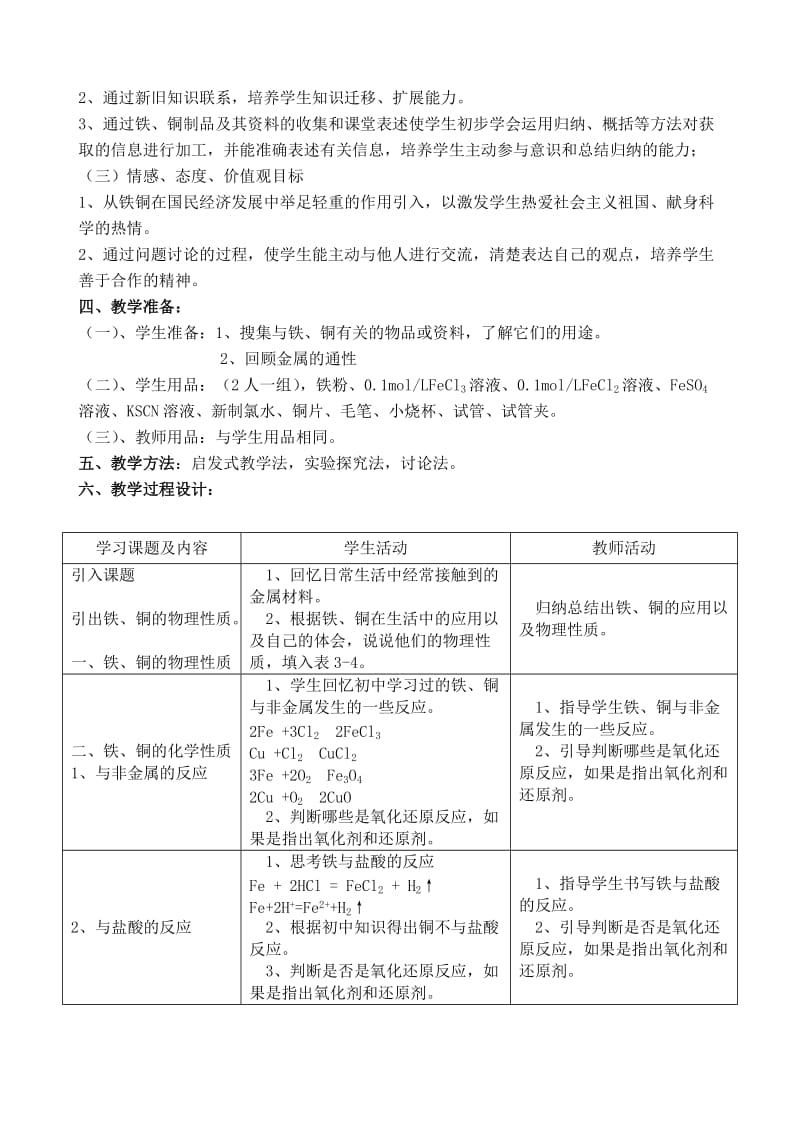 2019-2020年高中化学《铁 铜的获取及应用》教案7 苏教版必修1.doc_第2页